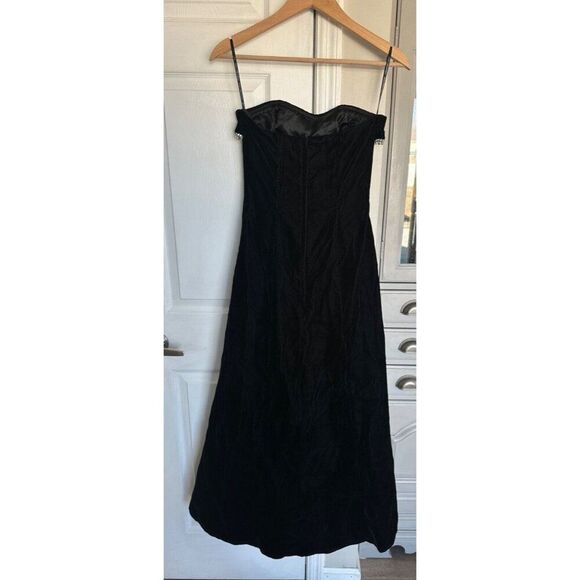 VTG Scott McClintock Black Velvet Strapless Gown Size 8 Whimsigoth Formal Prom - Picture 5 of 8